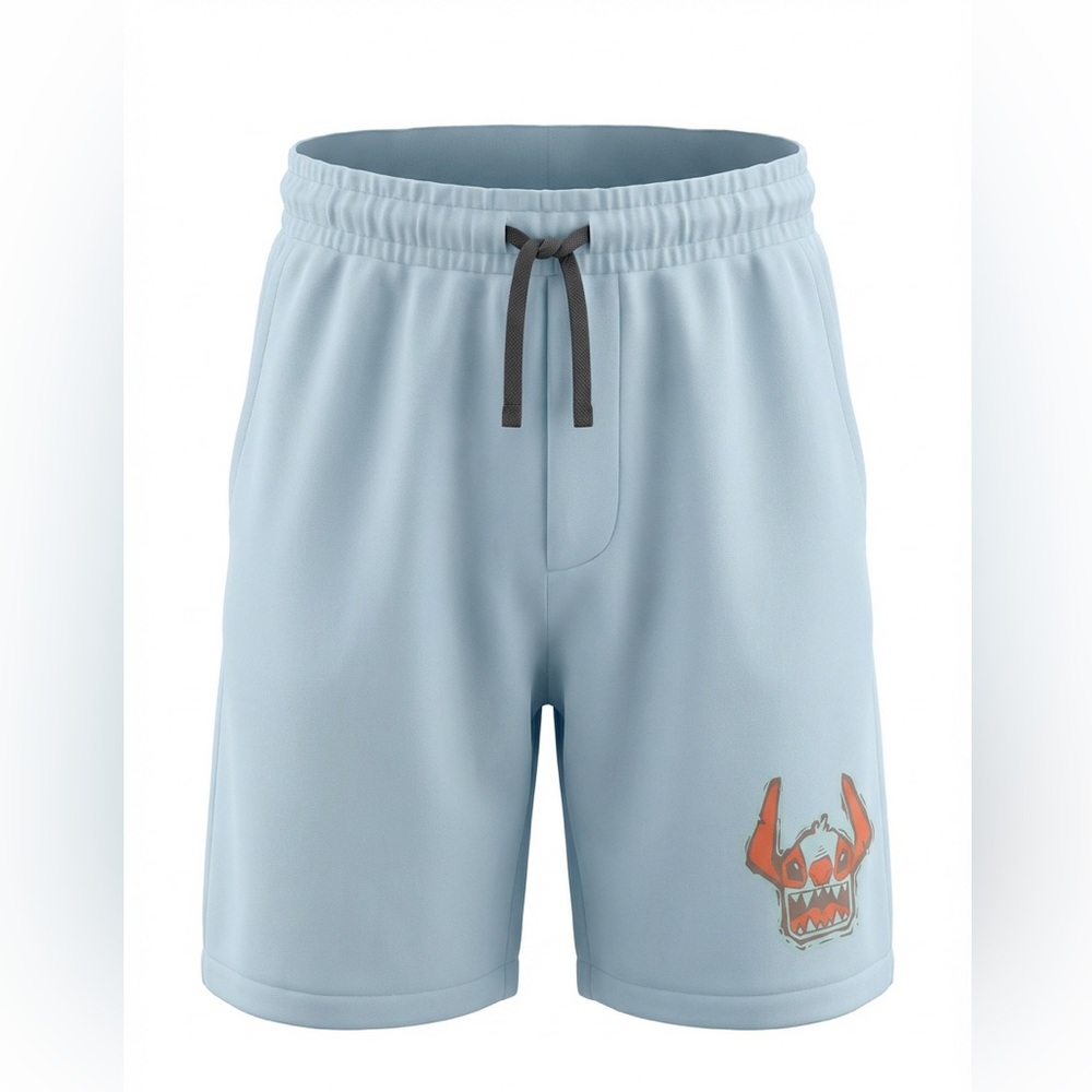 Disney Light Blue Stitch Athletic Kids Shorts